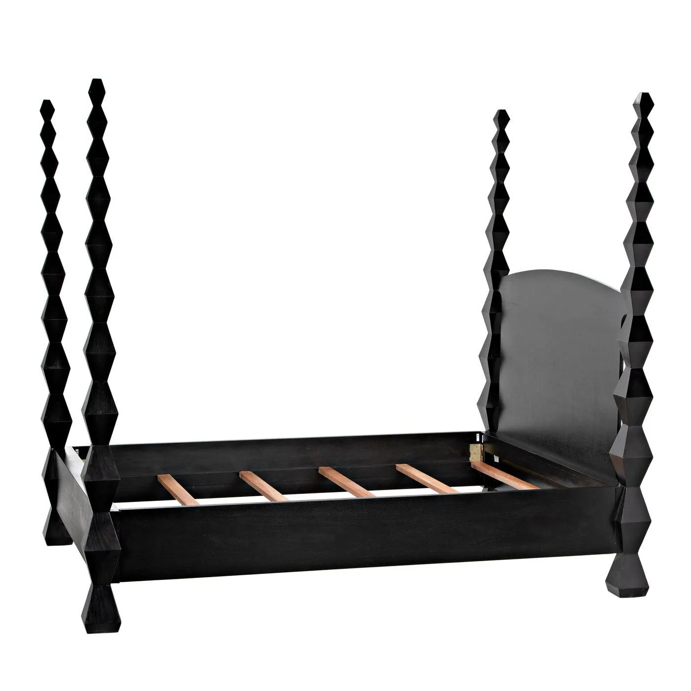 Brancusi Bed, Queen, Hand Rubbed Black