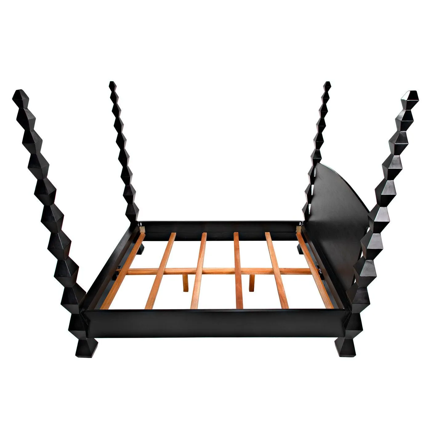 Brancusi Bed, Queen, Hand Rubbed Black