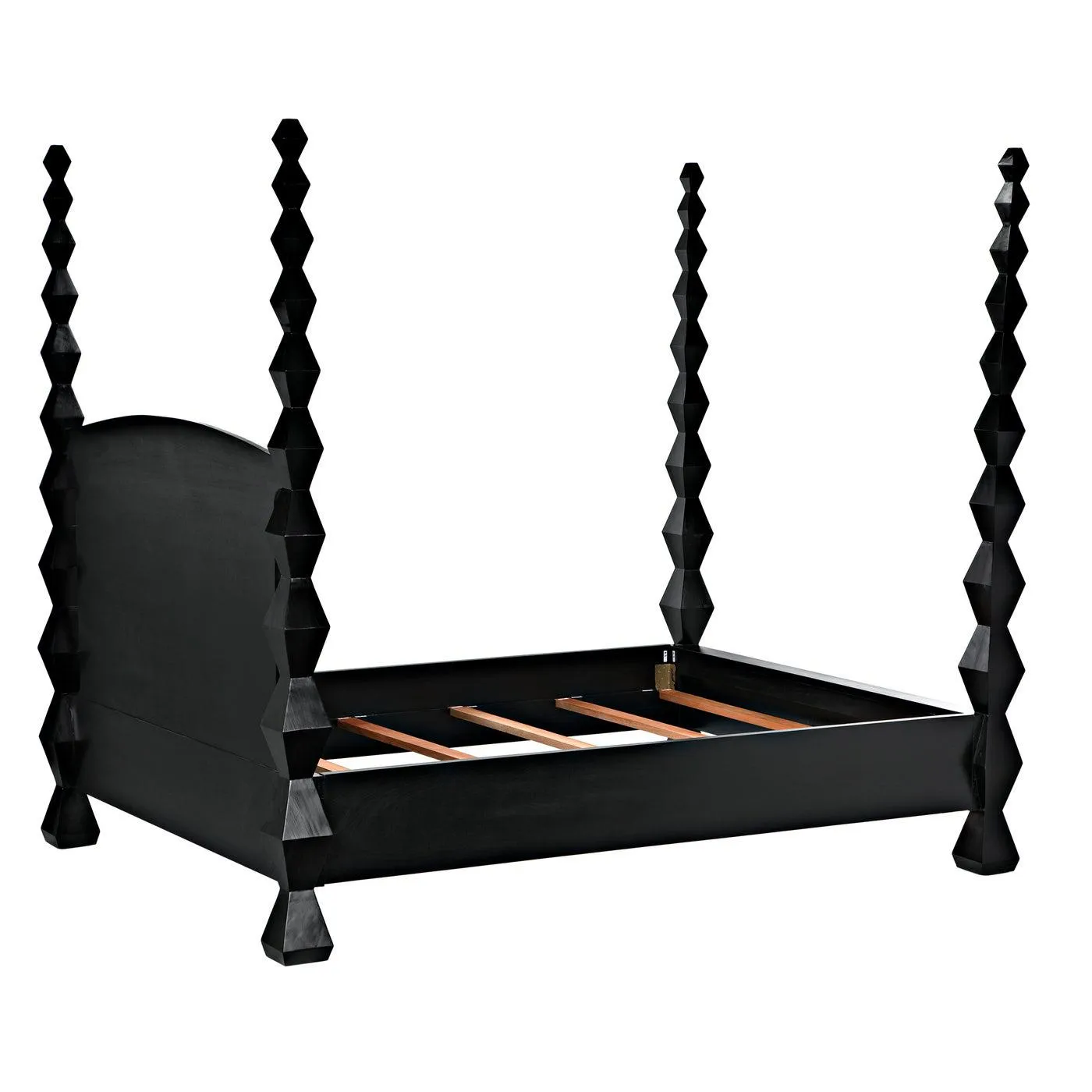 Brancusi Bed, Queen, Hand Rubbed Black