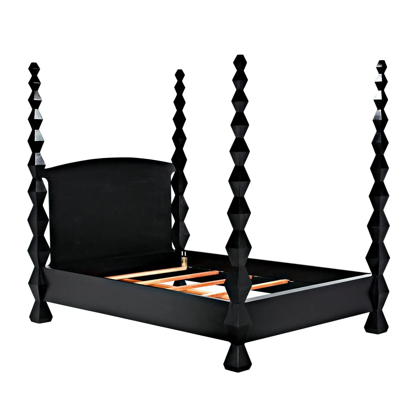 Brancusi Bed, Queen, Hand Rubbed Black