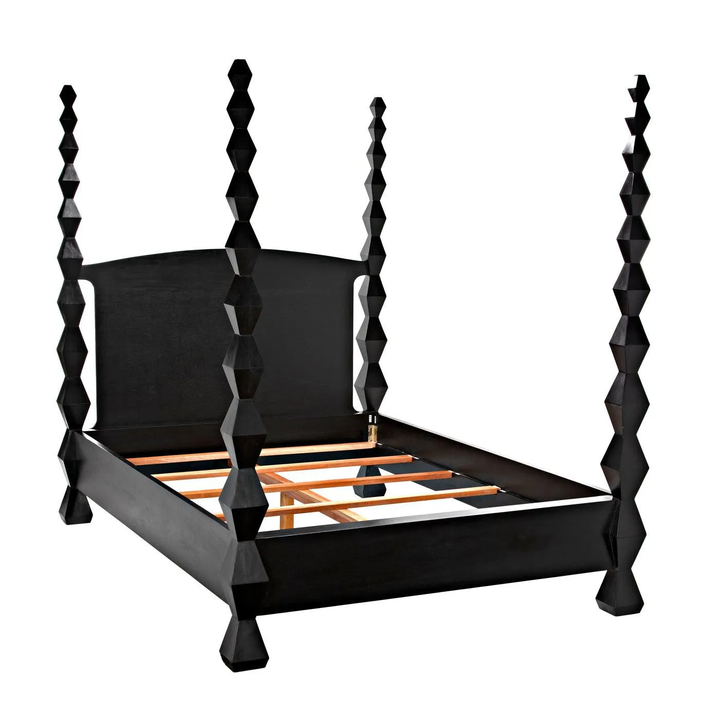 Brancusi Bed, Queen, Hand Rubbed Black
