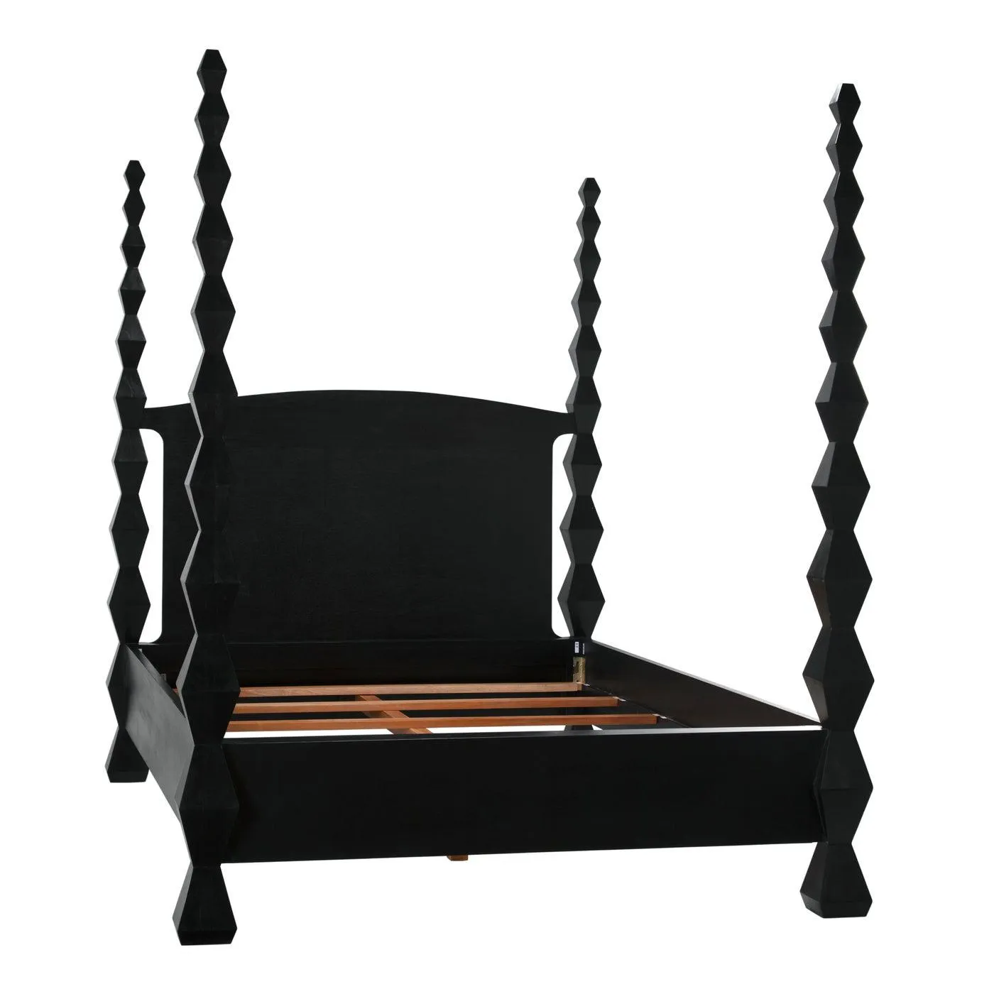 Brancusi Bed, Queen, Hand Rubbed Black