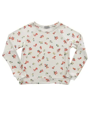 Brokedown Clothing Women's Mini Floral Off White Sweatshirt