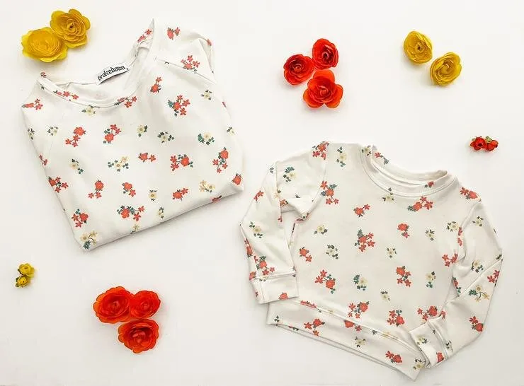 Brokedown Clothing Women's Mini Floral Off White Sweatshirt