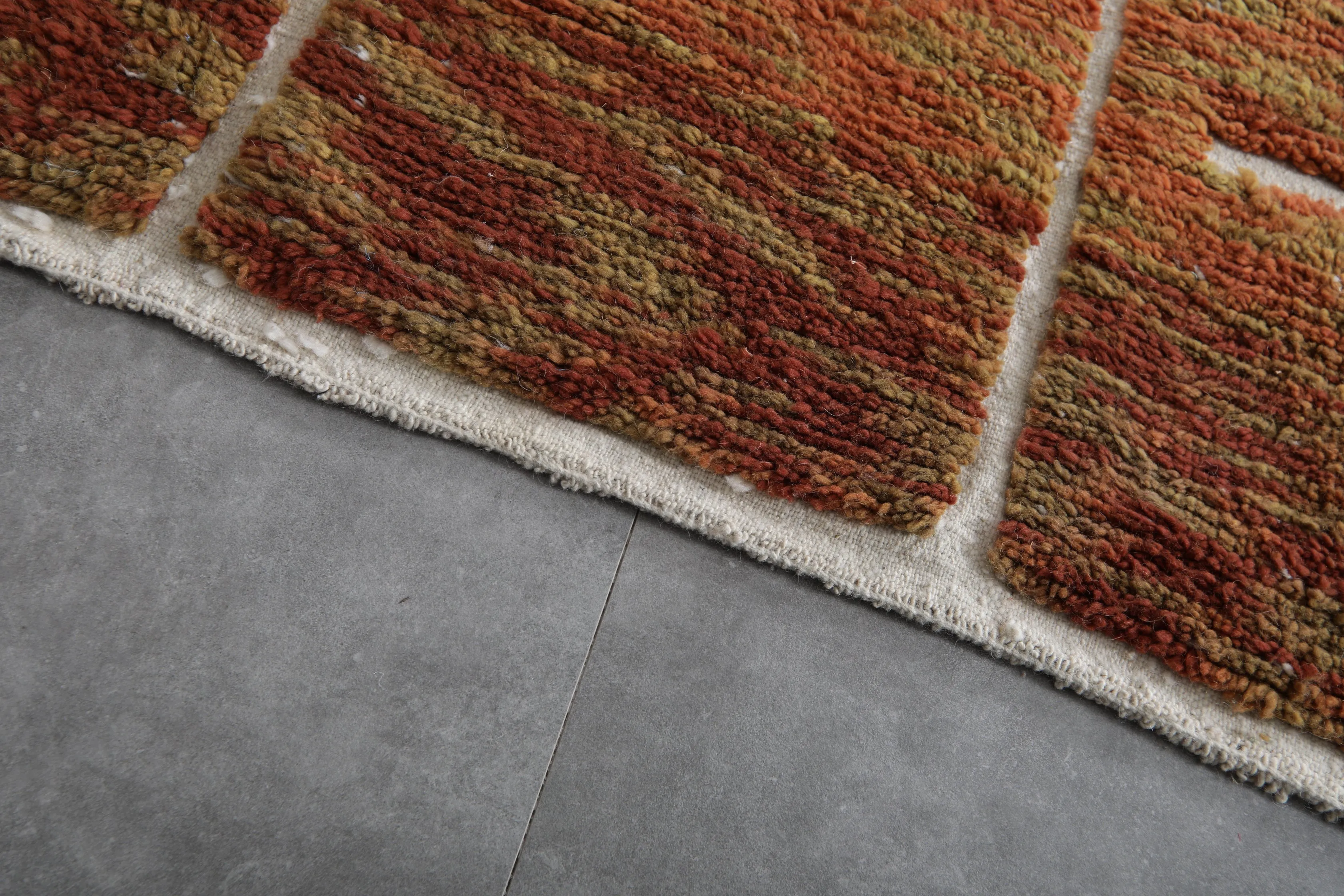 Brown Moroccan Rug - 7.1 x 9.7 Feet | Handwoven Wool with Abstract Design
