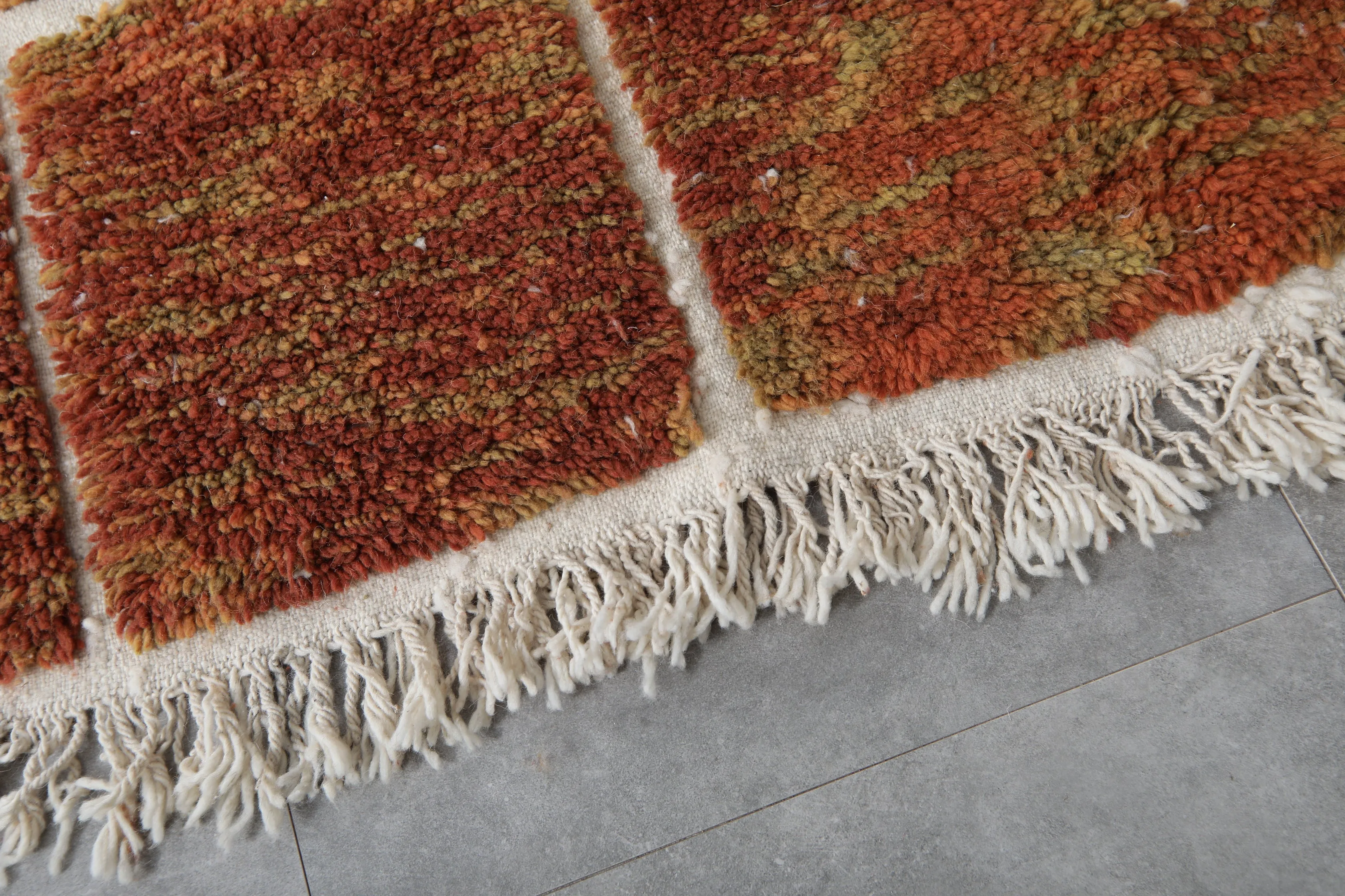 Brown Moroccan Rug - 7.1 x 9.7 Feet | Handwoven Wool with Abstract Design
