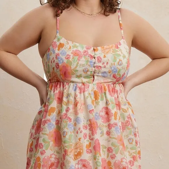 Calla Button Floral Maxi Dress