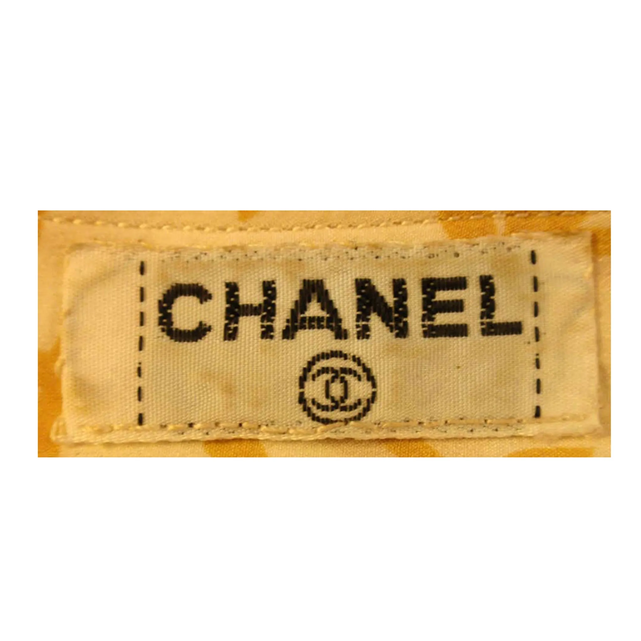 Chanel 2 pc Cream & Yellow Silk Blouse and Tank Set