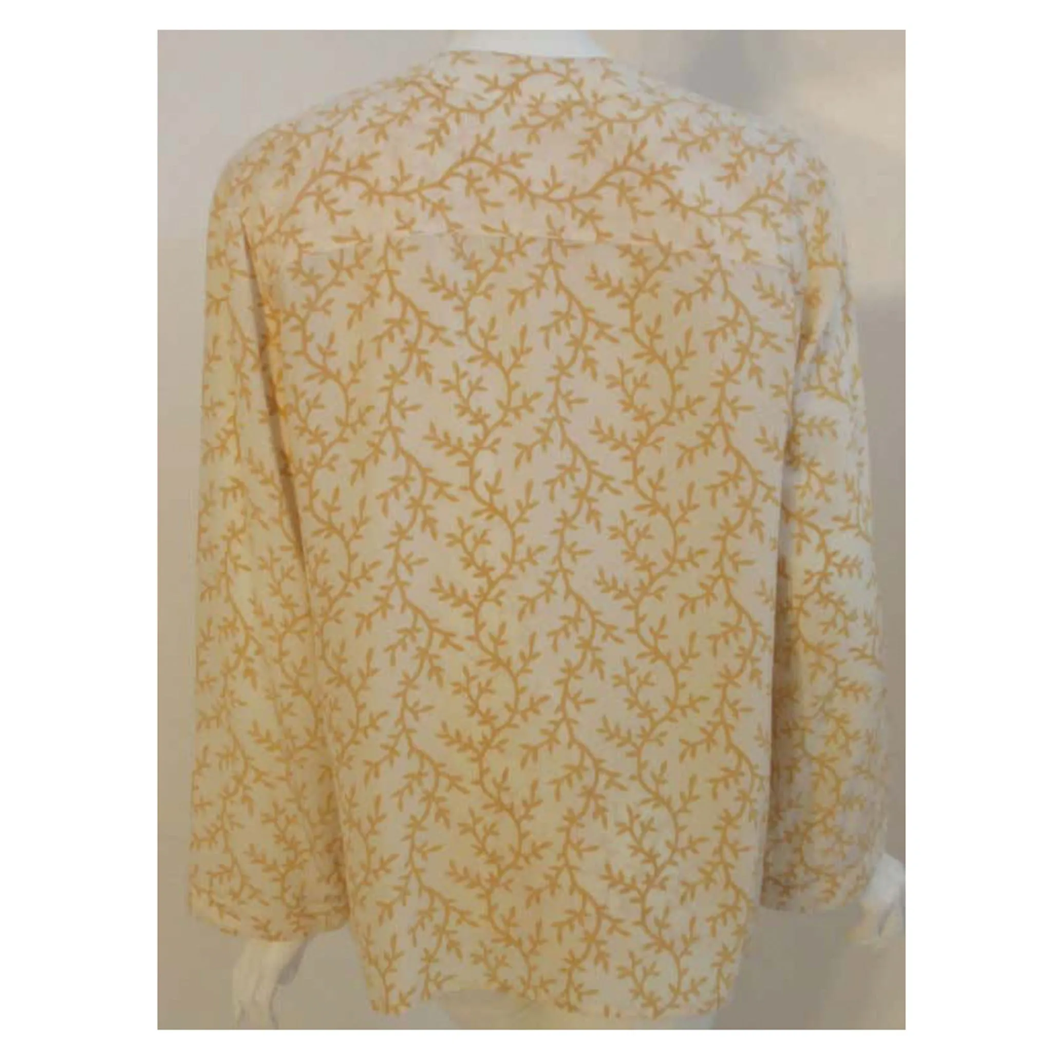 Chanel 2 pc Cream & Yellow Silk Blouse and Tank Set