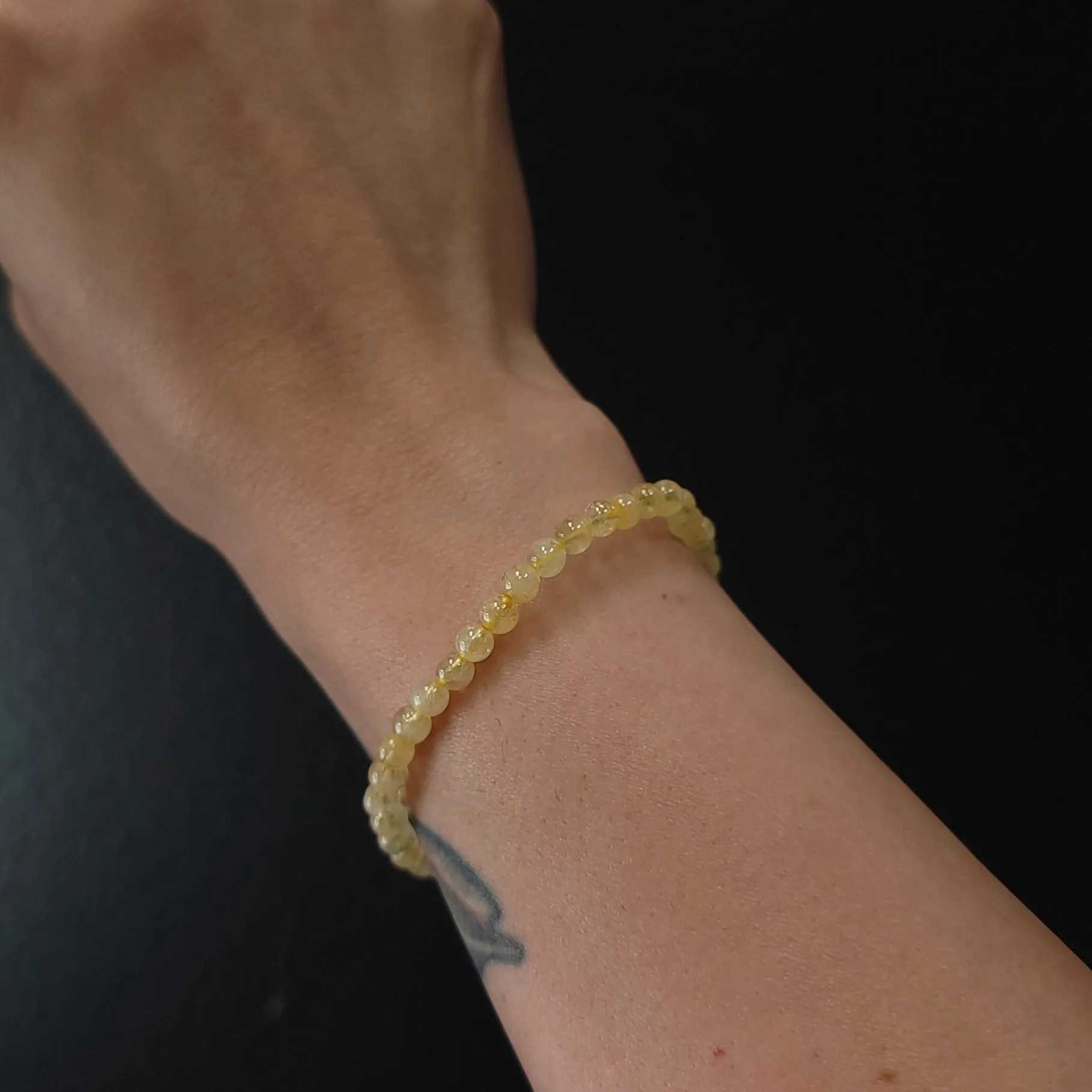 Citrine Bracelet 4mm Bead Bracelet