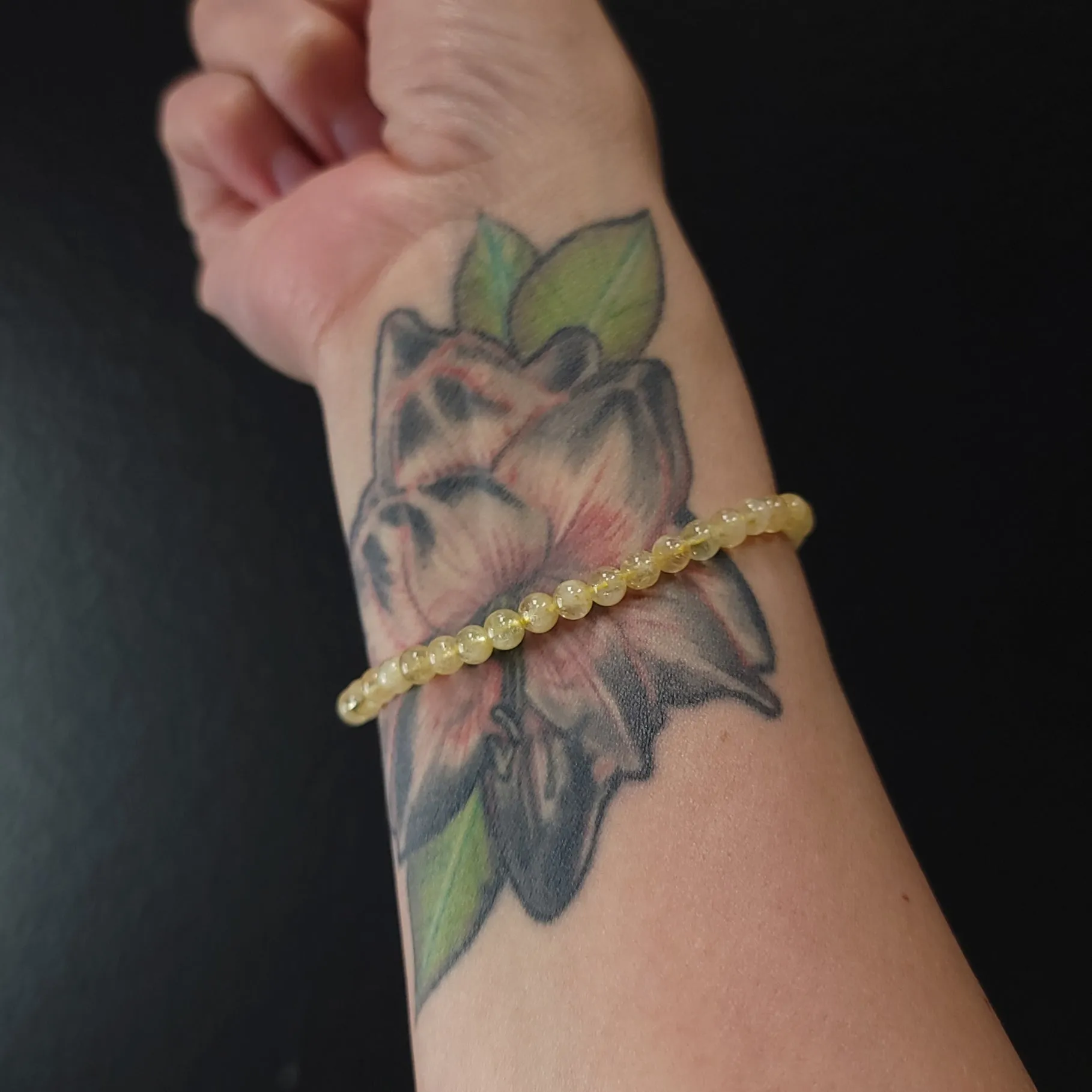Citrine Bracelet 4mm Bead Bracelet