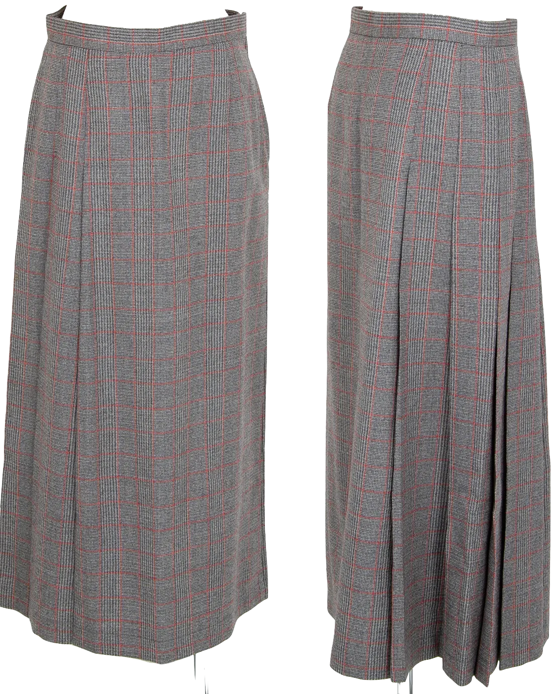 COMME des GARCONS Japan. Tricot. Grey Half Pleats Plaids Skirt