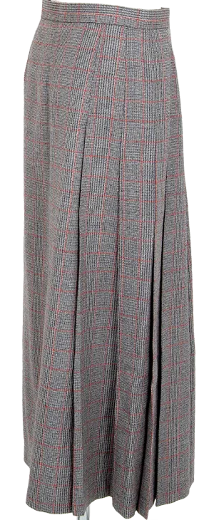 COMME des GARCONS Japan. Tricot. Grey Half Pleats Plaids Skirt