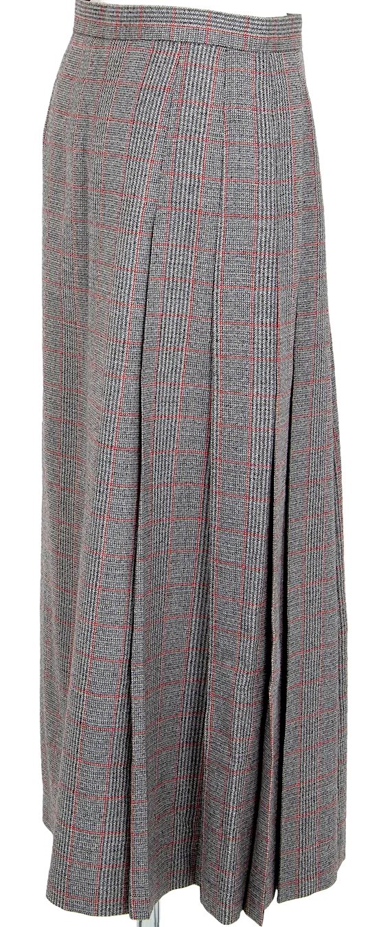 COMME des GARCONS Japan. Tricot. Grey Half Pleats Plaids Skirt