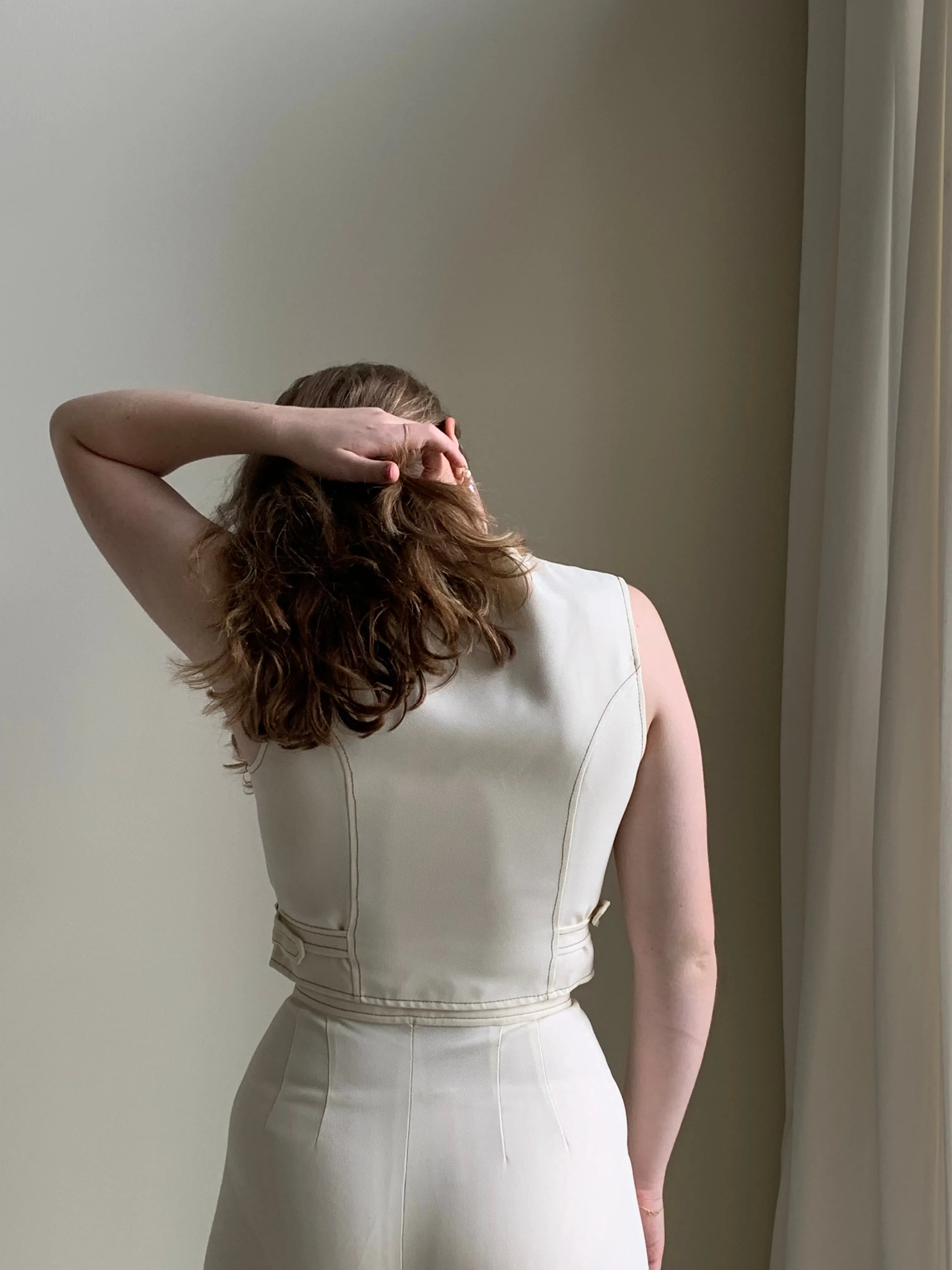 Cream vintage vest set