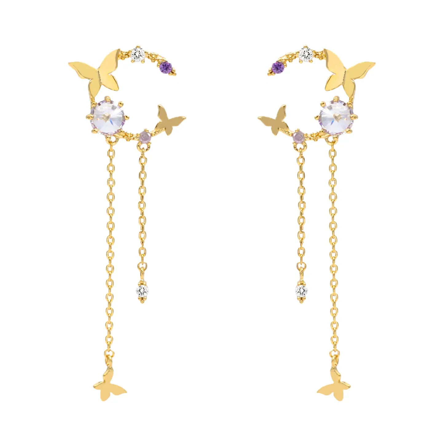 Crescent Butterfly Earrings