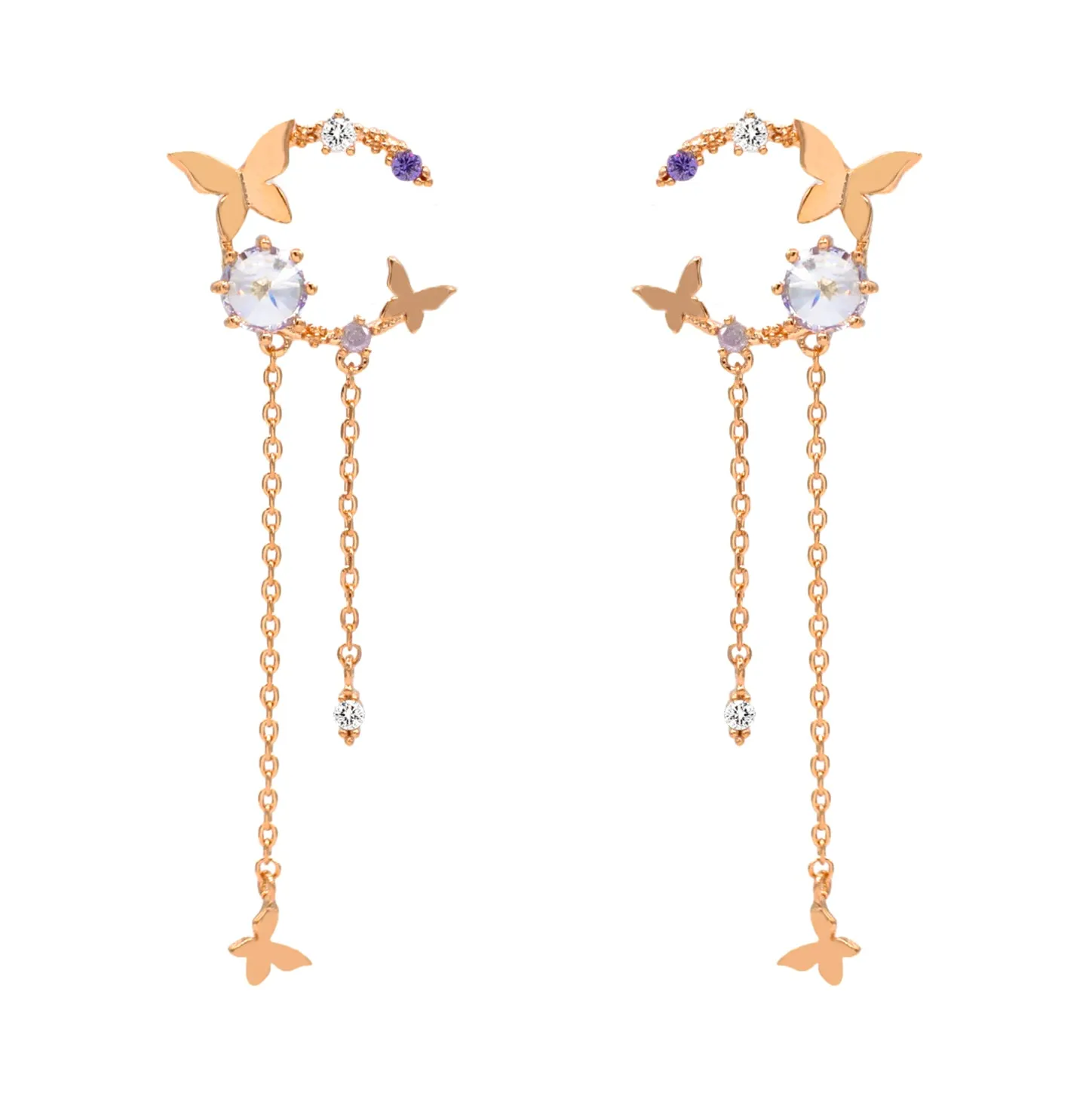 Crescent Butterfly Earrings
