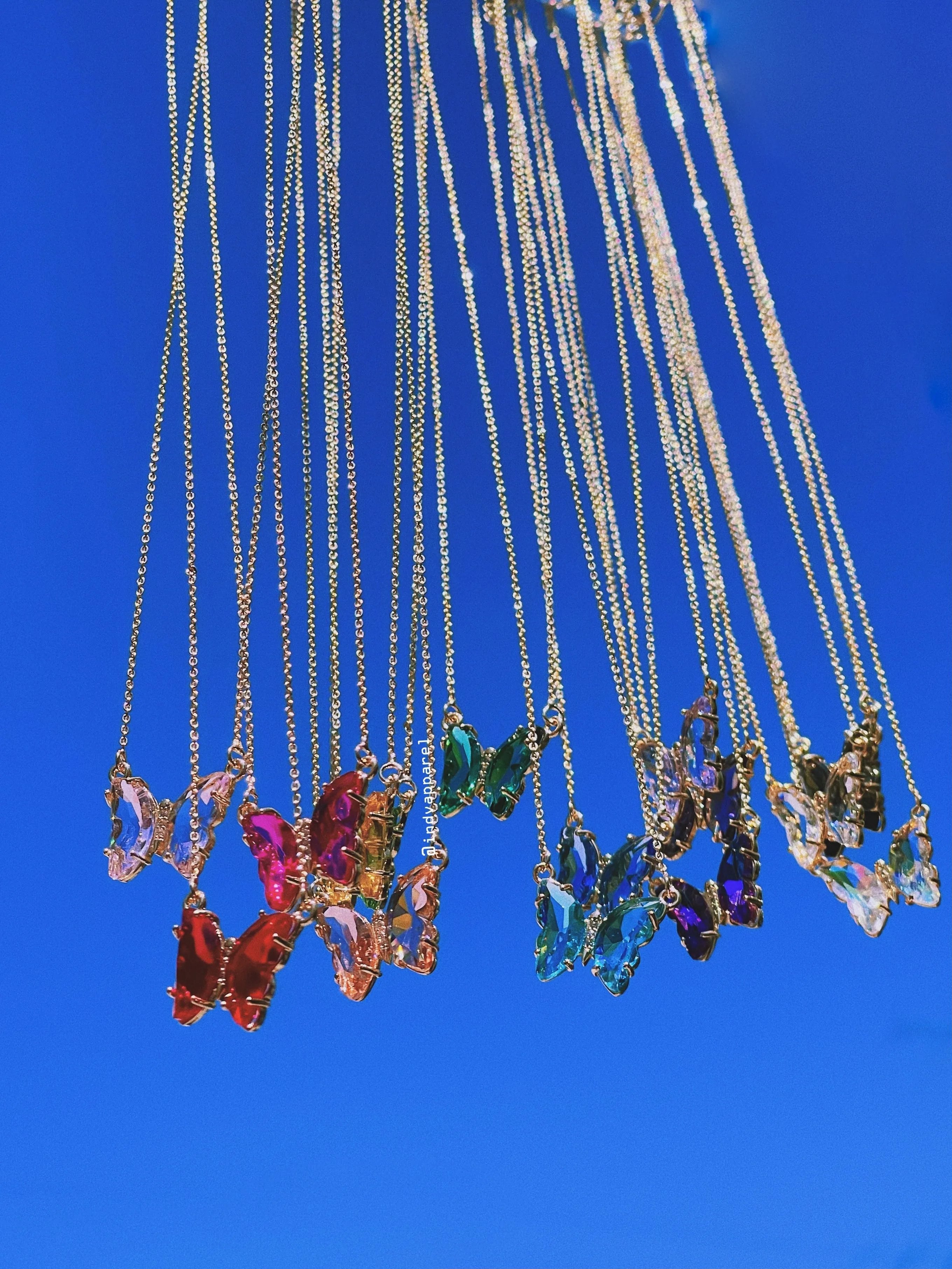 Crystal Glass Butterfly Necklace