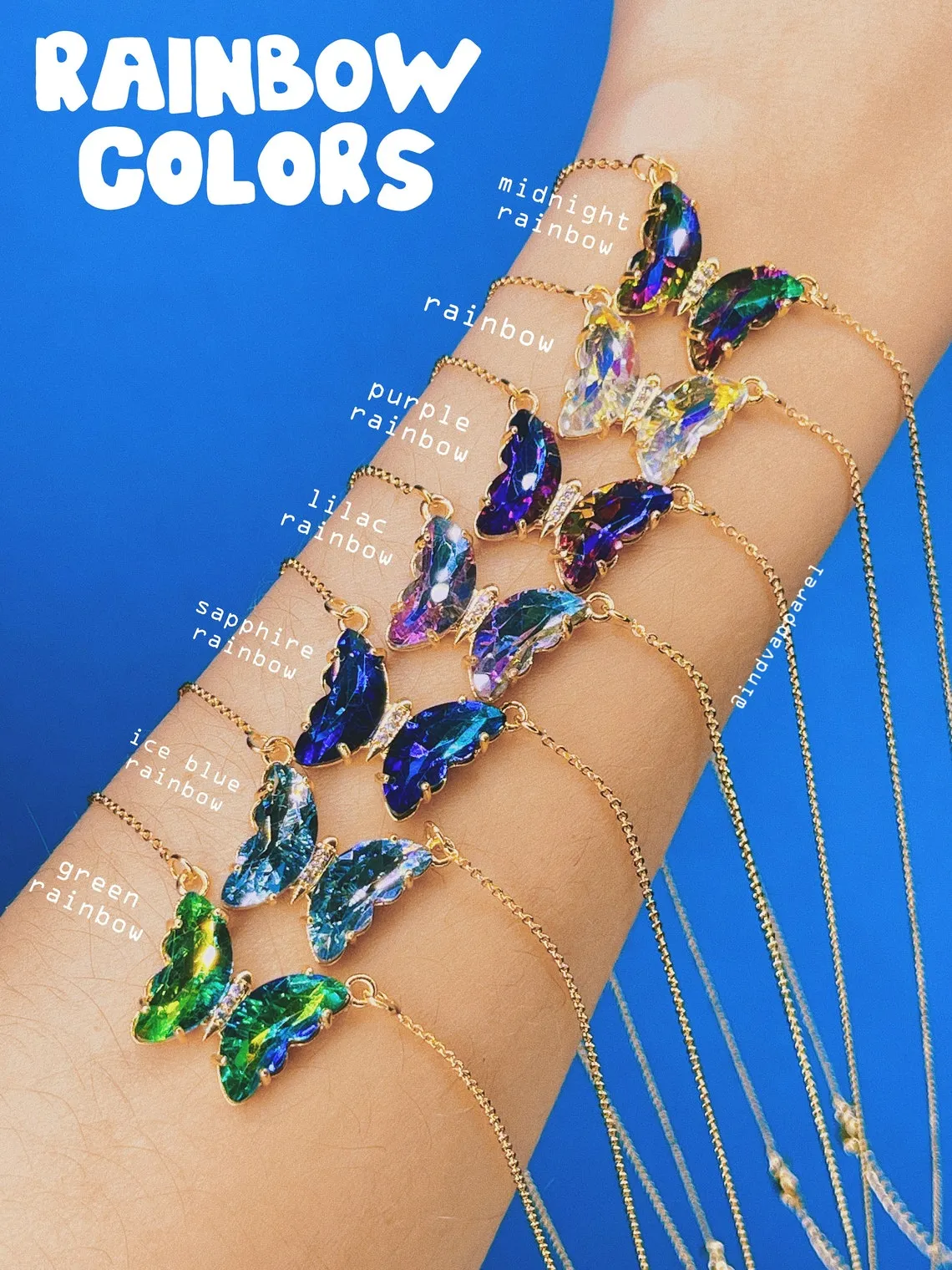 Crystal Glass Butterfly Necklace