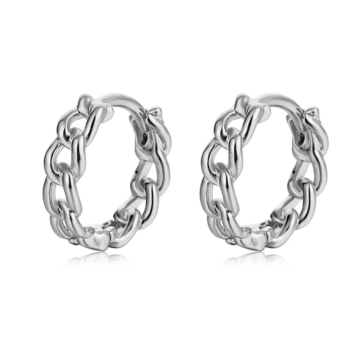 Curb Chain Huggie Earrings