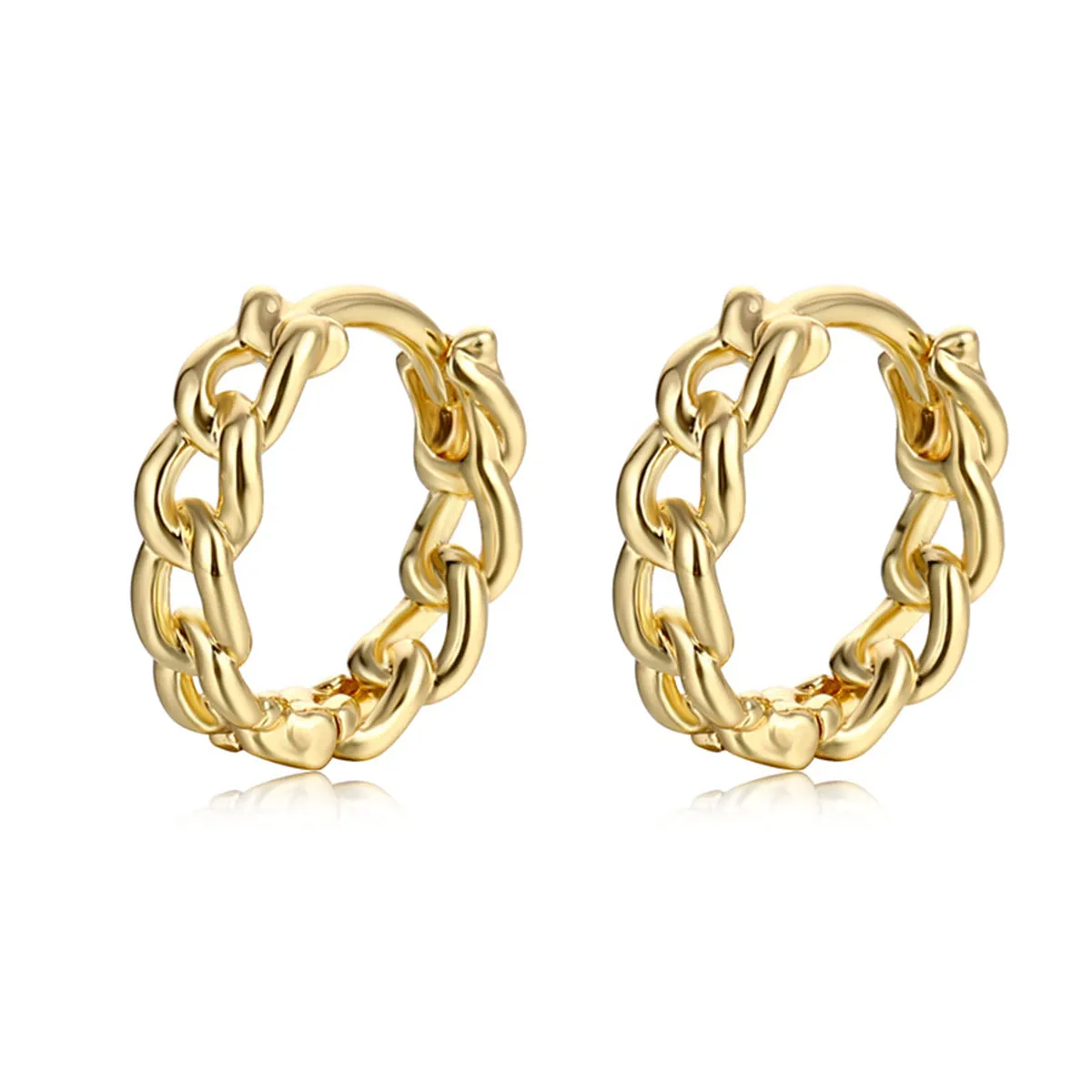 Curb Chain Huggie Earrings