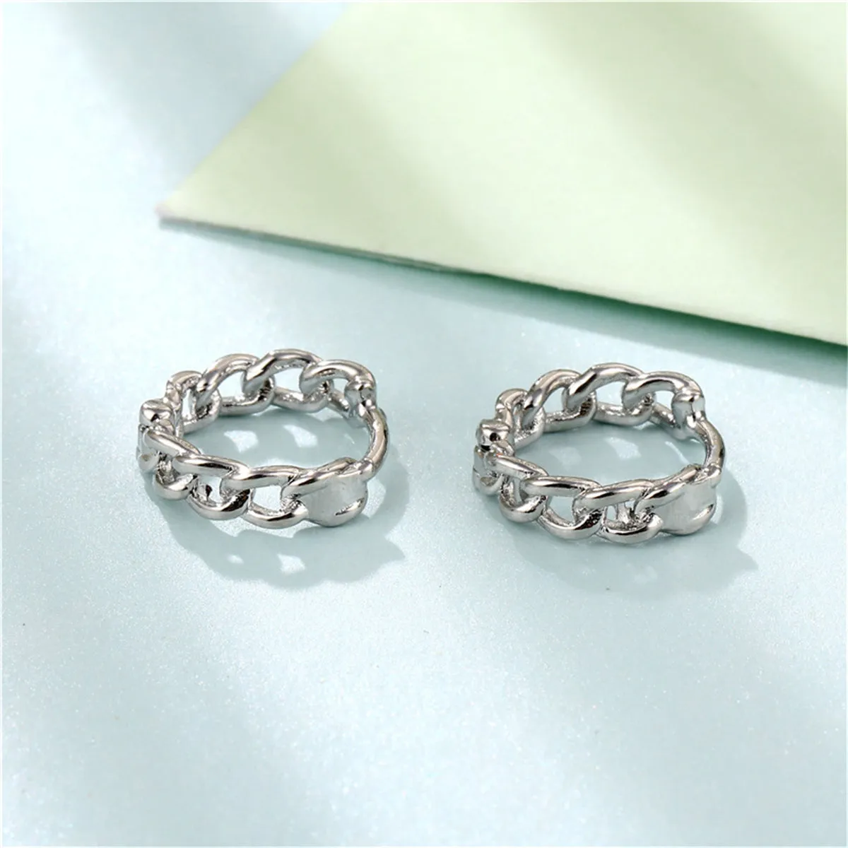 Curb Chain Huggie Earrings