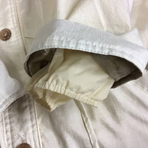 Current Seen VTG Cream Button Up Windbreaker