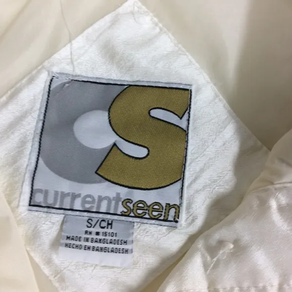 Current Seen VTG Cream Button Up Windbreaker