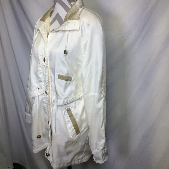 Current Seen VTG Cream Button Up Windbreaker