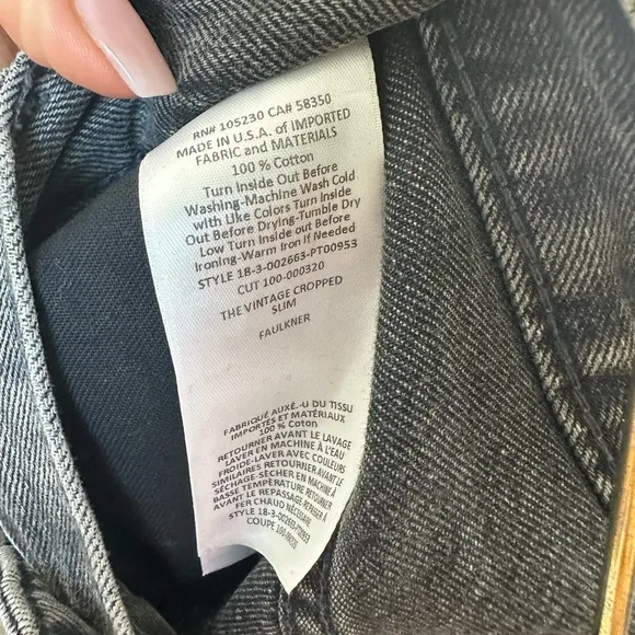 Current/Elliott The Vintage Cropped Slim Jean in Faulkner Size 27