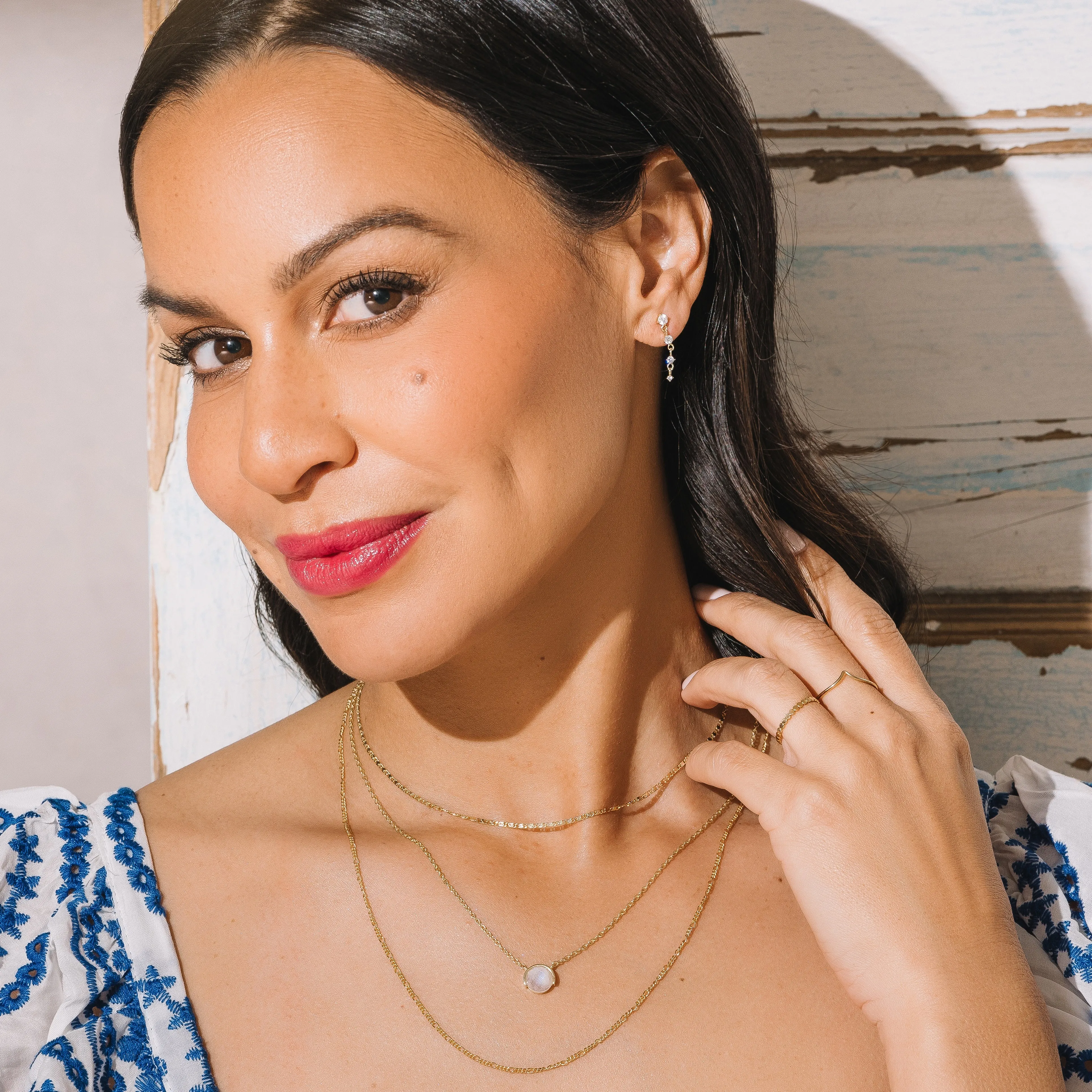 Dainty Flat Link Chain Layering Necklace