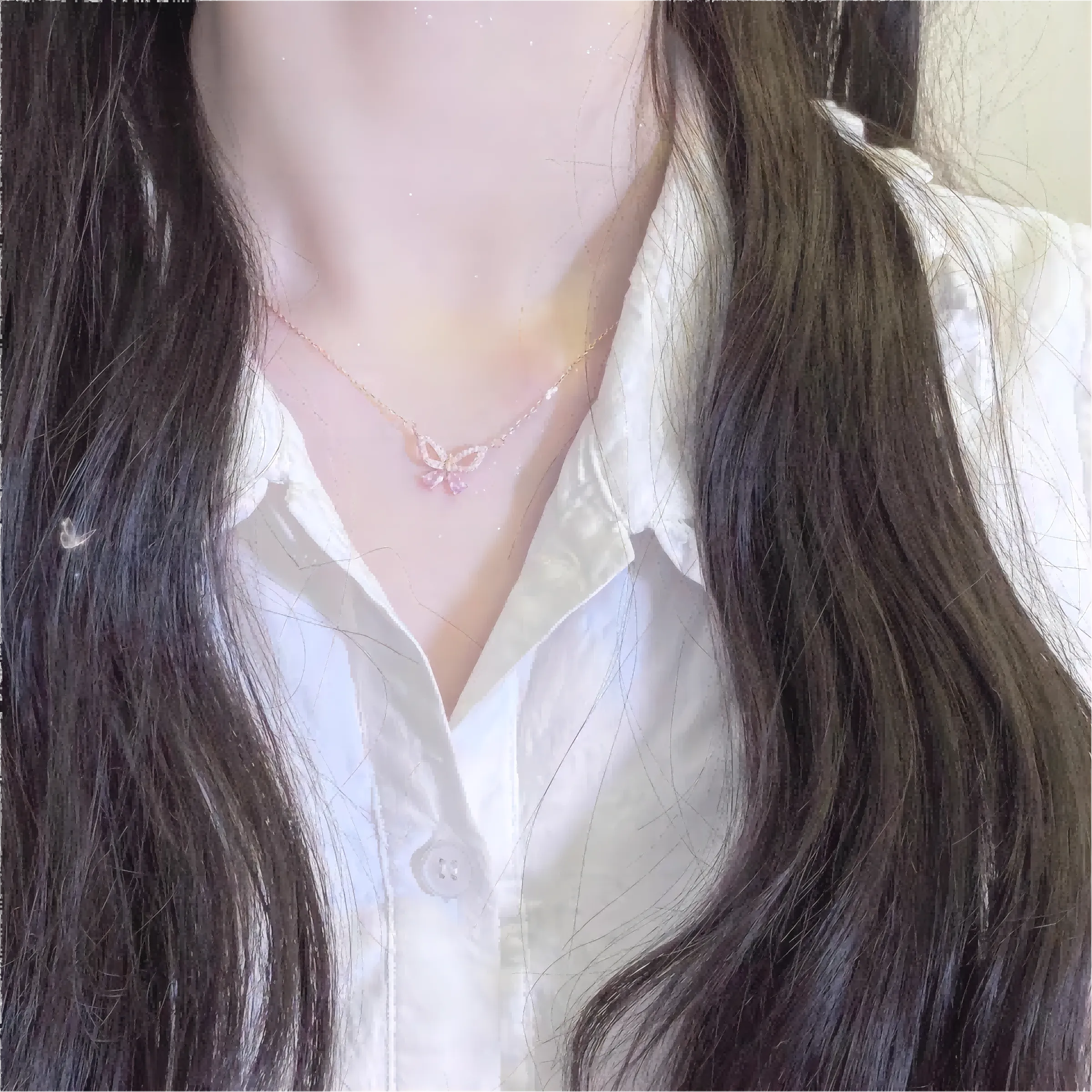 Dainty Sterling Silver Zirconia Butterfly Necklace