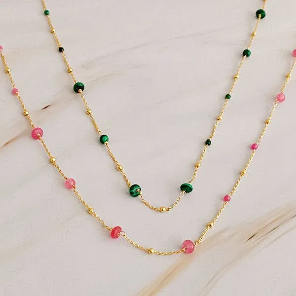 Dainty Stone Bead Necklace