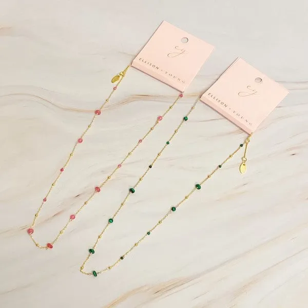 Dainty Stone Bead Necklace