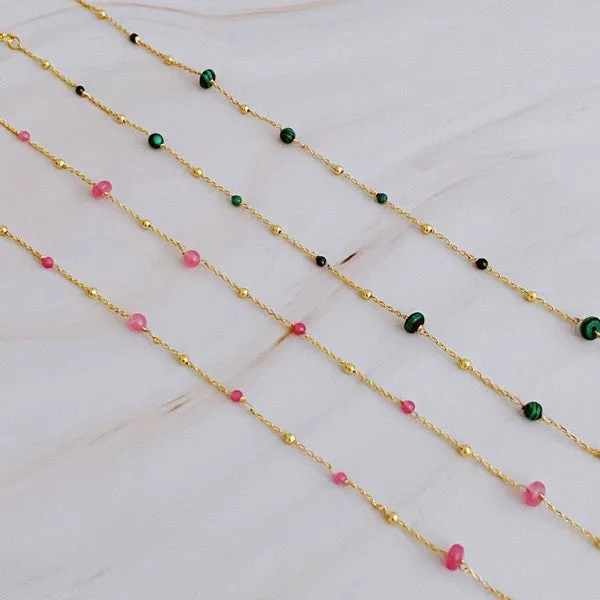 Dainty Stone Bead Necklace