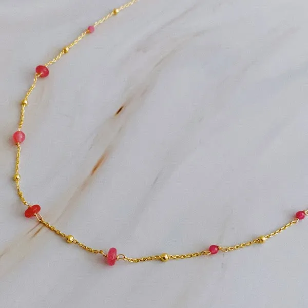Dainty Stone Bead Necklace