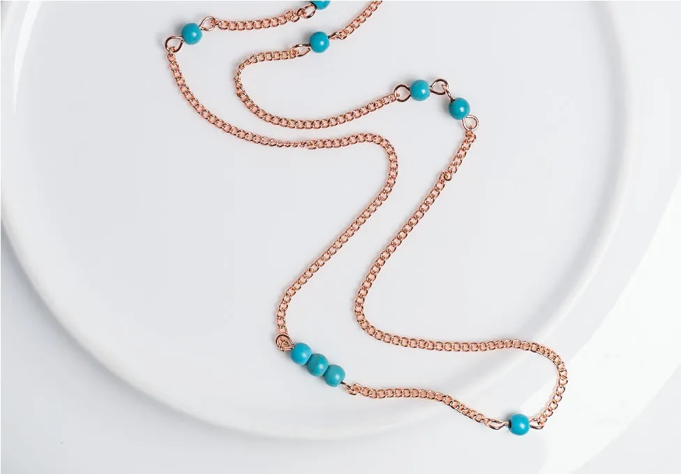 Dainty Teal Bead Necklace