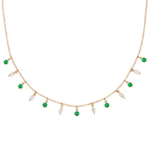 Demeter Marquise Fringe Necklace, 13 Charms
