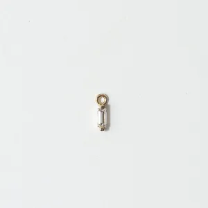 DIAMOND BAGUETTE CHARM | 14K YELLOW GOLD & WHITE DIAMOND
