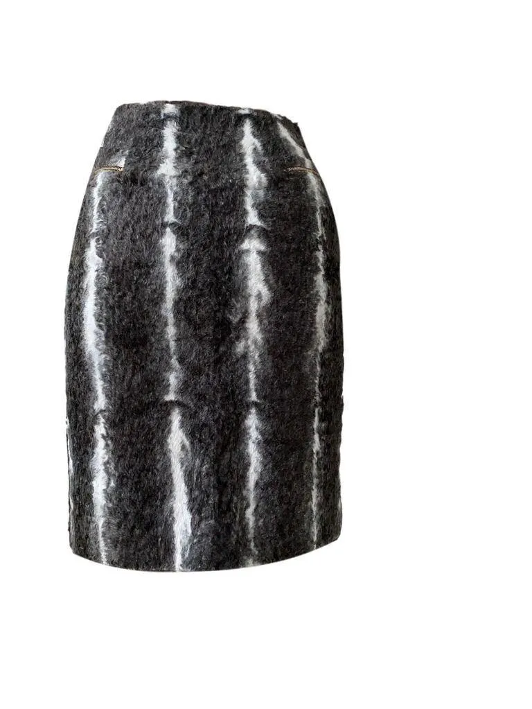 Dior Grey Print Logo Hardware Skirt