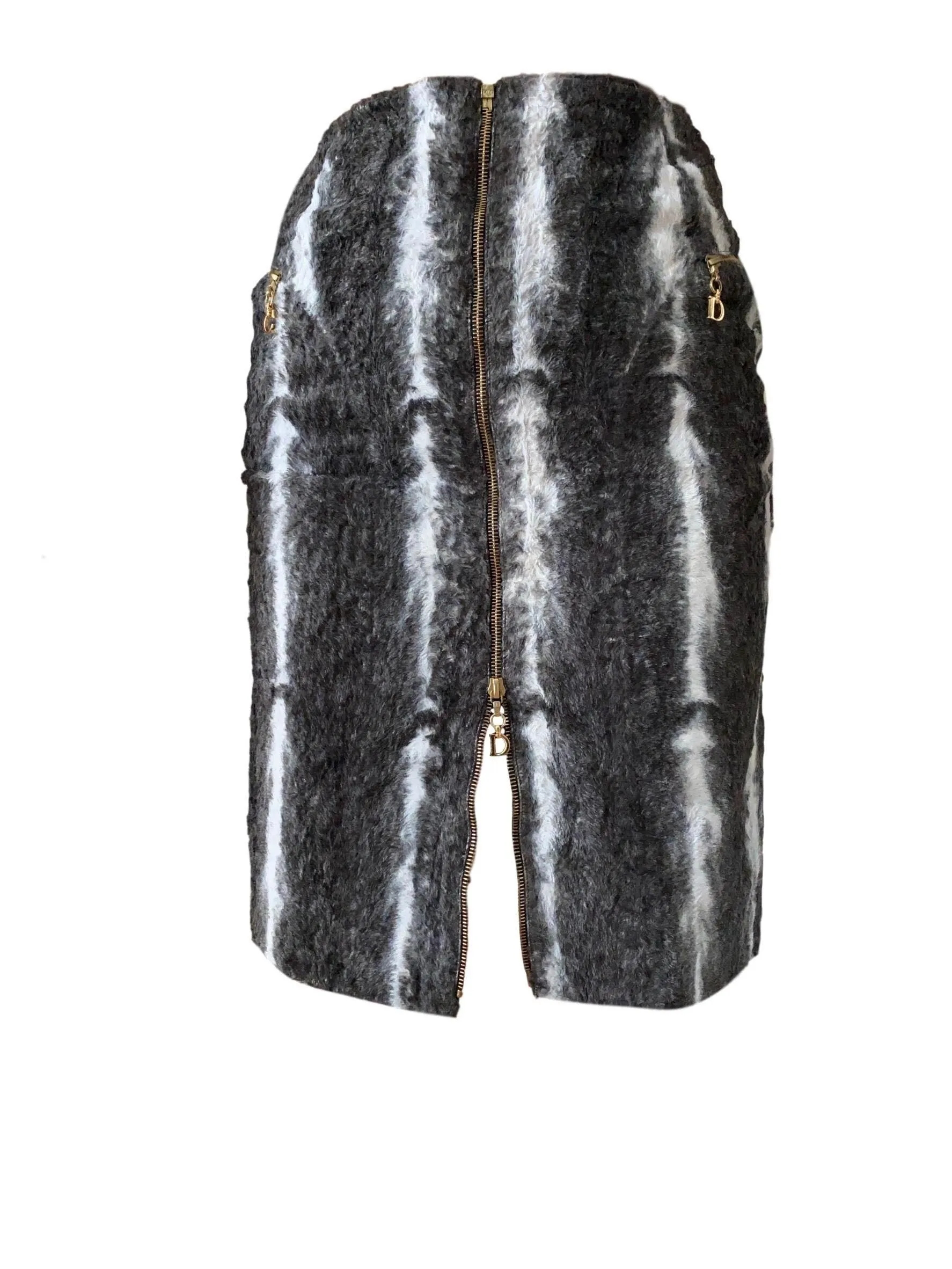 Dior Grey Print Logo Hardware Skirt