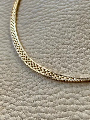 Distinctive Rare 14k gold Geneva link variation choker necklace - Denmark - 15.75 inch length
