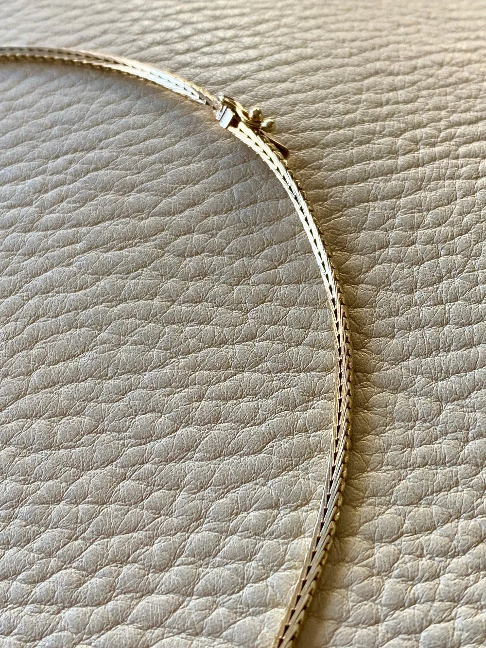 Distinctive Rare 14k gold Geneva link variation choker necklace - Denmark - 15.75 inch length