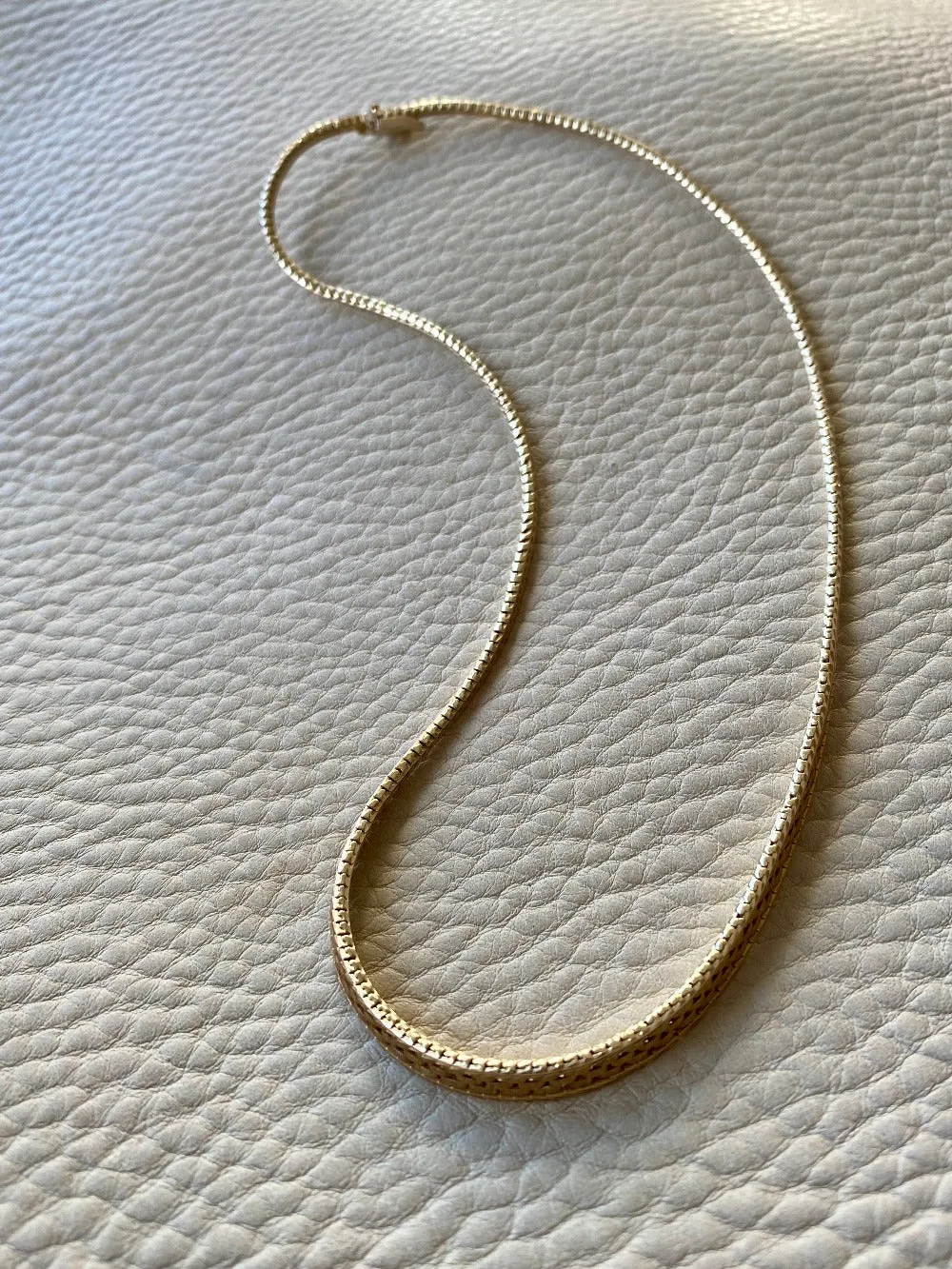 Distinctive Rare 14k gold Geneva link variation choker necklace - Denmark - 15.75 inch length
