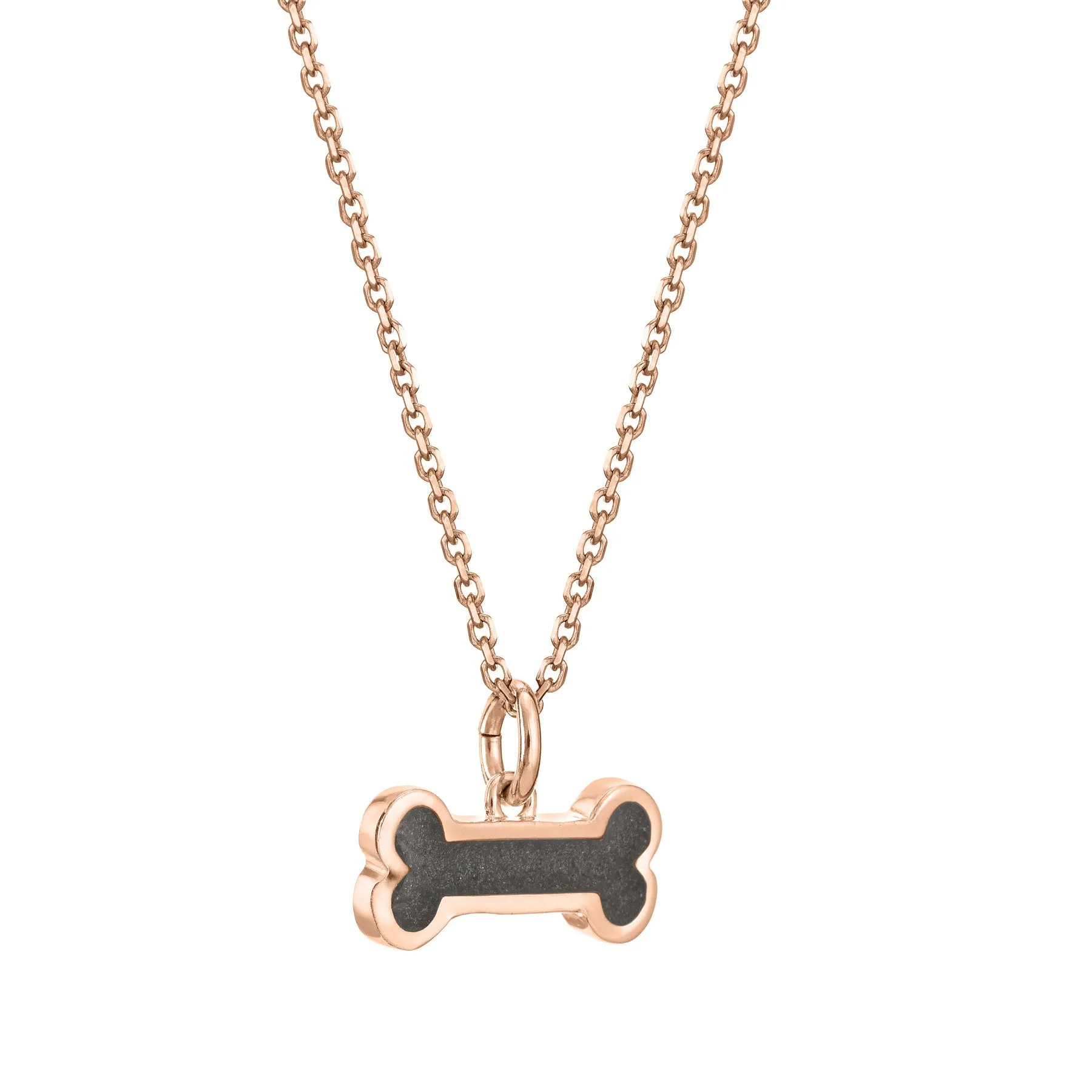 Dog Bone Cremation Necklace in 14K Rose Gold