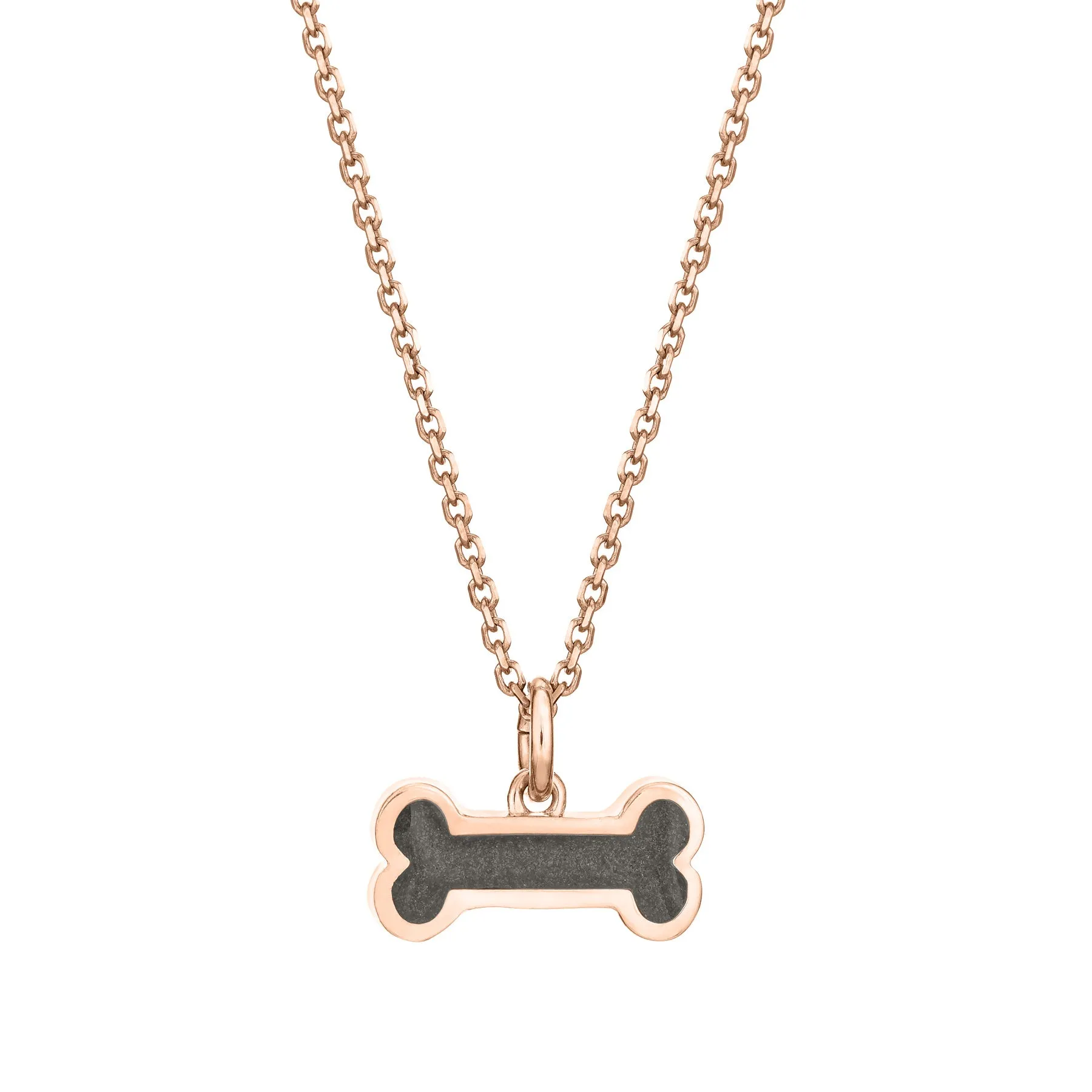 Dog Bone Cremation Necklace in 14K Rose Gold