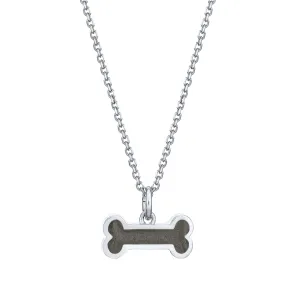 Dog Bone Cremation Necklace in 14K White Gold