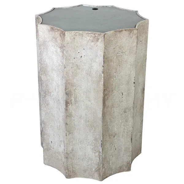 Emmeline Distressed White Side Table