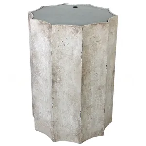 Emmeline Distressed White Side Table