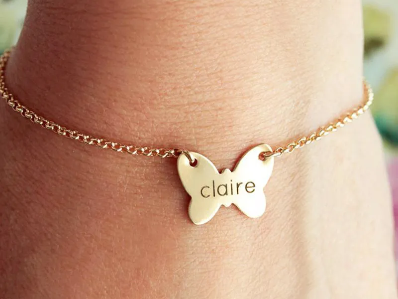 Engraved Butterfly Bracelet